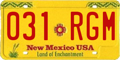 NM license plate 031RGM