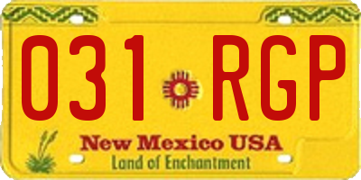 NM license plate 031RGP