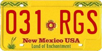 NM license plate 031RGS