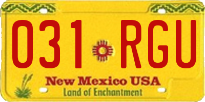 NM license plate 031RGU