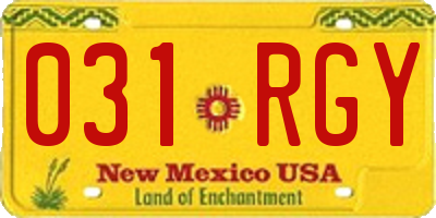 NM license plate 031RGY