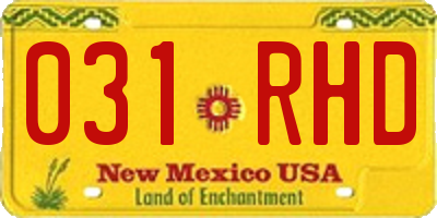 NM license plate 031RHD