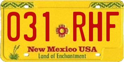 NM license plate 031RHF