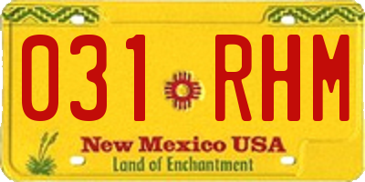 NM license plate 031RHM