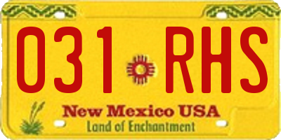 NM license plate 031RHS