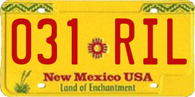 NM license plate 031RIL