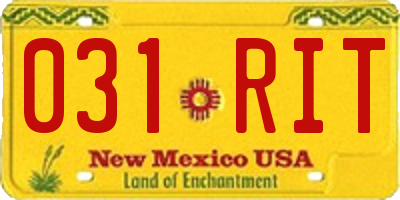 NM license plate 031RIT