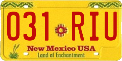 NM license plate 031RIU