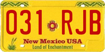 NM license plate 031RJB