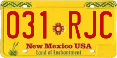 NM license plate 031RJC