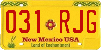 NM license plate 031RJG