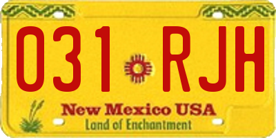NM license plate 031RJH