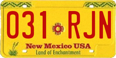 NM license plate 031RJN