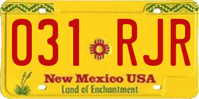 NM license plate 031RJR