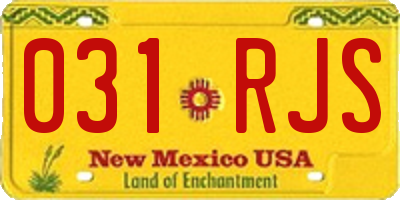 NM license plate 031RJS