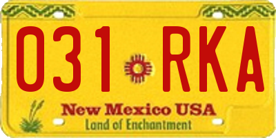 NM license plate 031RKA