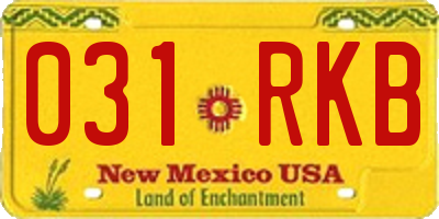NM license plate 031RKB