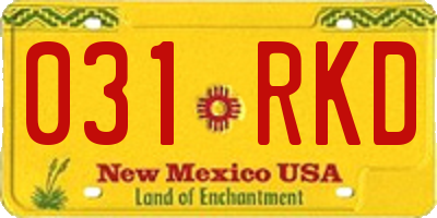 NM license plate 031RKD
