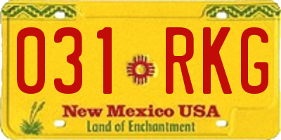 NM license plate 031RKG