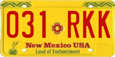 NM license plate 031RKK