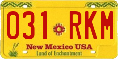 NM license plate 031RKM
