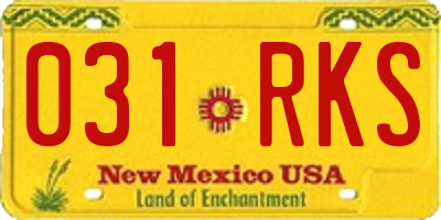 NM license plate 031RKS