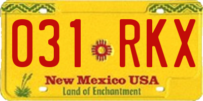NM license plate 031RKX
