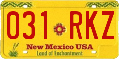 NM license plate 031RKZ