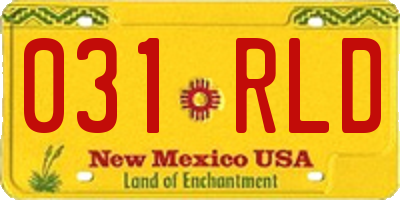 NM license plate 031RLD