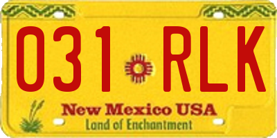 NM license plate 031RLK