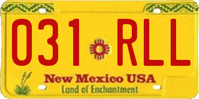 NM license plate 031RLL