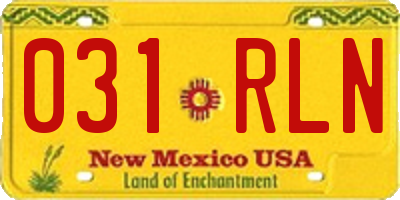 NM license plate 031RLN