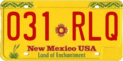 NM license plate 031RLQ