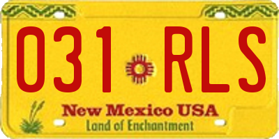 NM license plate 031RLS