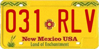 NM license plate 031RLV