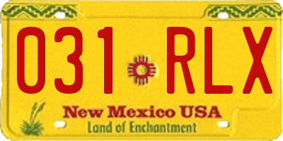 NM license plate 031RLX