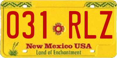 NM license plate 031RLZ