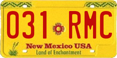 NM license plate 031RMC