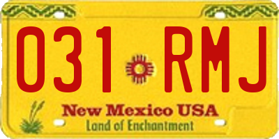 NM license plate 031RMJ