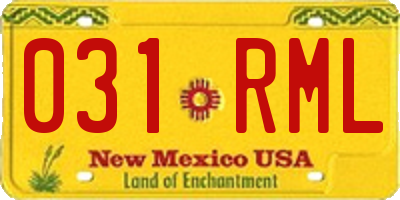 NM license plate 031RML