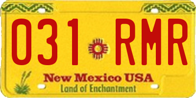 NM license plate 031RMR