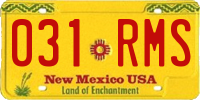 NM license plate 031RMS