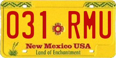 NM license plate 031RMU