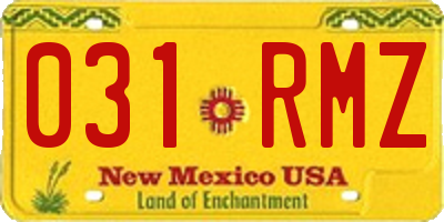 NM license plate 031RMZ