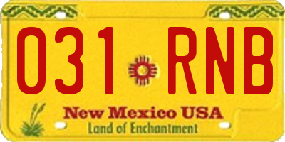 NM license plate 031RNB
