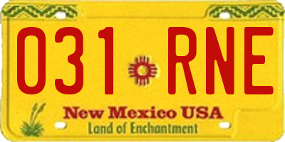 NM license plate 031RNE