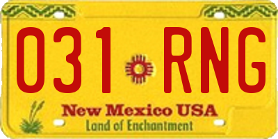 NM license plate 031RNG