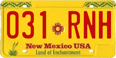 NM license plate 031RNH