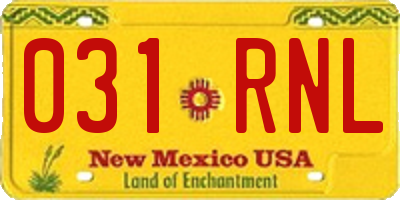 NM license plate 031RNL