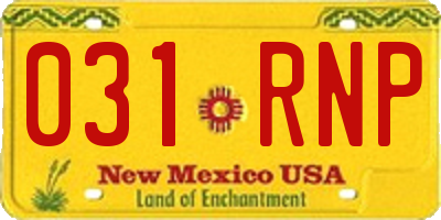 NM license plate 031RNP